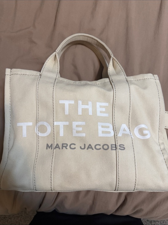 Marc Jacobs Handbags - Marc Jacobs Canvas Tote Bag in Cream with White Logo